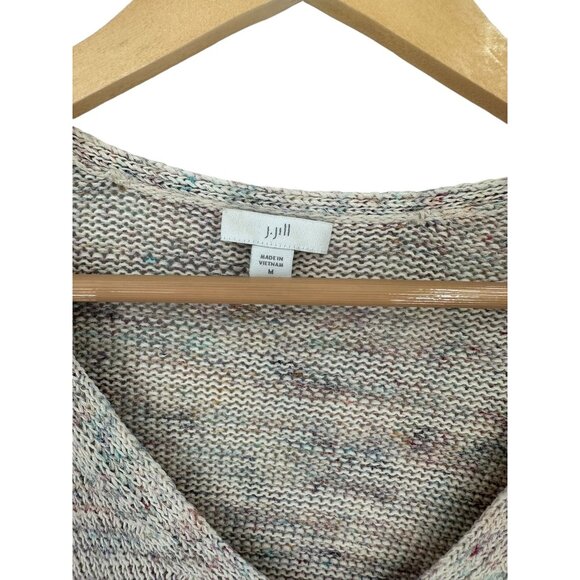 J. Jill‎ Women's V-Neck Sweater M Multicolored Speckled Knit FLAW - Picture 2 of 10